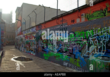 Graffiti murs dans Werregaren Straat Gand Belgique Banque D'Images