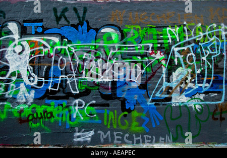 Graffiti dans Werregaren Straat Gand Belgique Banque D'Images