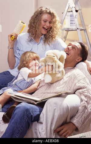 Famille à la maison Banque D'Images