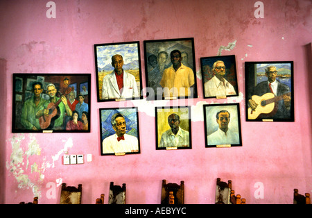 Peinture Santiago de Cuba bar café cubain Banque D'Images