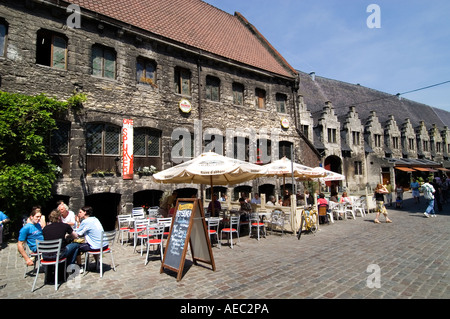 Cafe Bar restaurantGhent Gent Belgique Histoire Historique ancien Town City Centre Banque D'Images