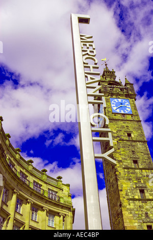 Tolbooth ET ENTRÉE DE LA MERCHANT CITY GLASGOW Banque D'Images