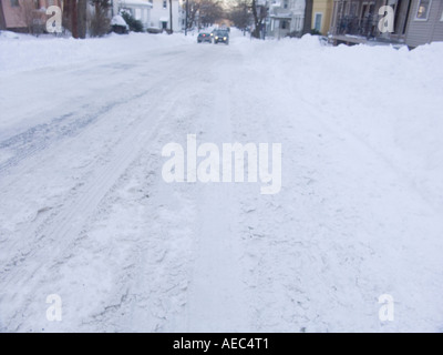 Résultats de l'hiver 2005 de blizzard à Providence Rhode Island Banque D'Images