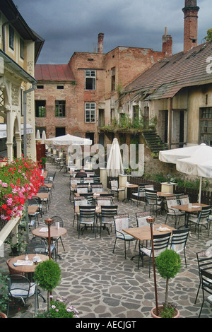 Restaurant à Boehmian Krumlov, République tchèque, la Bohême, la Bohême du Sud, Cesky Krumlov Banque D'Images