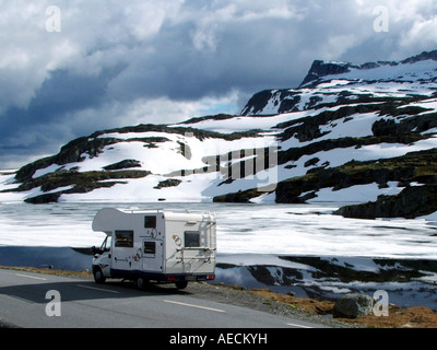 En Norvège, Nord-Norge campmobile Banque D'Images