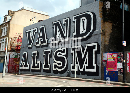 Murale vandalisme d'Eine, Shoreditch, Londres Banque D'Images