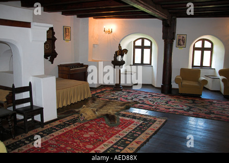 Salle de musique, le château de Bran, Bran, près de Brasov, en Transylvanie, Roumanie Banque D'Images