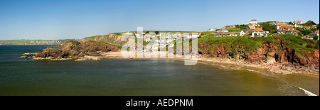 Devon UK Hope Cove Harbour et l'espoir de queue vis vue panoramique Banque D'Images