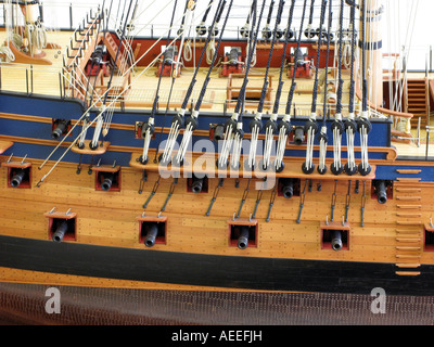 Agamemnon, 64 navires d'armes à feu de 1794, Nelson's ship préféré de la ligne Banque D'Images