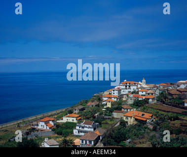 Vue aérienne du village de Jardim do Mar Madère Portugal Europe. Photo par Willy Matheisl Banque D'Images