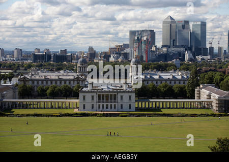 Vue de l'Observatoire Royal de Docklands Greenwich London England Banque D'Images