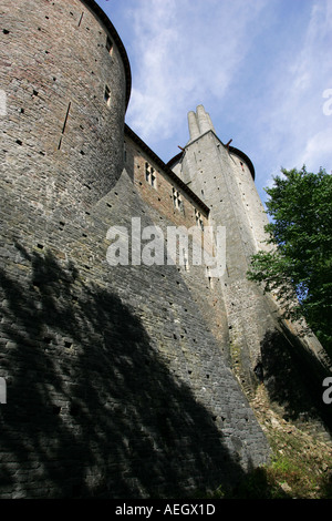 Gros plan de l'architecture ancienne en pierre du château Coch Taff velley près de la ville de Cardiff au Pays de Galles Royaume-uni Grande-bretagne GO Banque D'Images