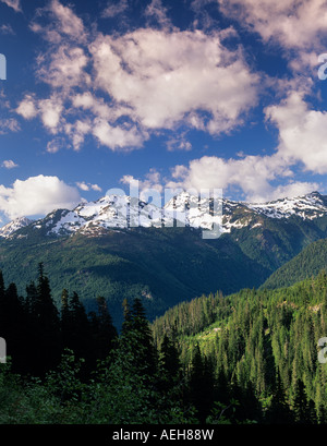 Montagnes et nuages dans le mont Baker Snowqualmie Washington National Forest Banque D'Images