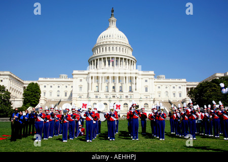 Music Band et du Capitole des États-Unis Washington DC Banque D'Images