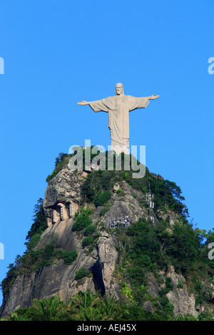 Le Christ rédempteur du Corcovado à Rio de Janeiro Brésil Banque D'Images