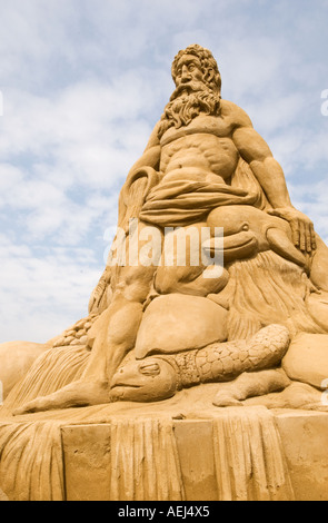 Neptune Sand sculpture Festival Brighton East Sussex Angleterre des années 2006 2000 Royaume-Uni HOMER SYKES Banque D'Images