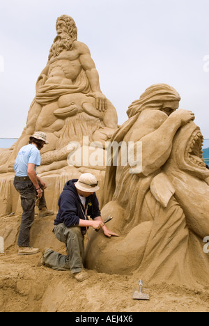 Neptune Sand sculpture Festival Brighton East Sussex Angleterre des années 2006 2000 Royaume-Uni HOMER SYKES Banque D'Images