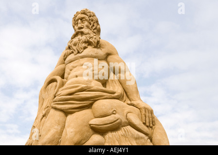 Neptune Sand sculpture Festival Brighton East Sussex Angleterre des années 2006 2000 Royaume-Uni HOMER SYKES Banque D'Images