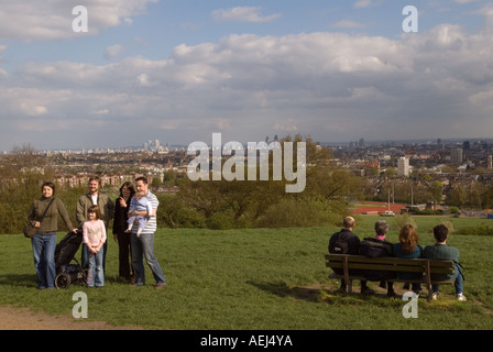 Une vue sur les toits de Londres City scape de Hampstead Heath Londres NW3 Angleterre PHOTO HOMER SYKES Banque D'Images