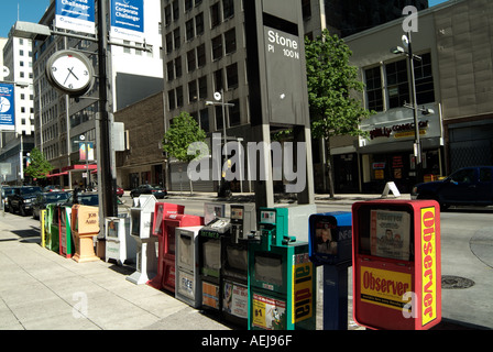 Petite annonce dans le centre-ville de boîtes, de Dallas au Texas Banque D'Images