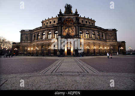 L'Opéra Semper de Dresde, Saxe, Allemagne Banque D'Images