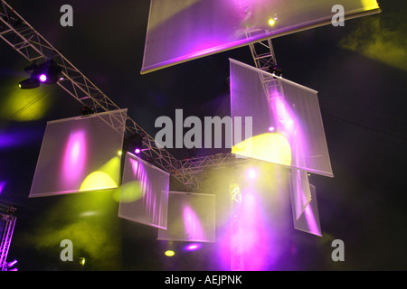 Au cours du spectacle 'nature'-techno-party près de Kastellaun , Rhénanie-Palatinat, Allemagne Banque D'Images