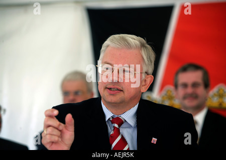 Premier ministre de Hesse, Roland Koch (CDU) à une campagne électorale, l'apparence, 24.08.2005, Rhénanie-Palatinat, Allemagne Banque D'Images