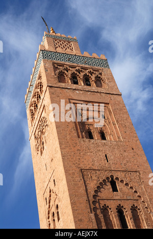 Minaret de la Koutoubia, Marrakech, Maroc, Afrique Banque D'Images