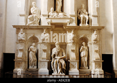 Italie, Rome, Moïse de Michel-Ange, San Pietro in Vincoli Banque D'Images