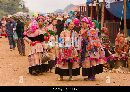 Marché de Cancau Nord Vietnam Banque D'Images