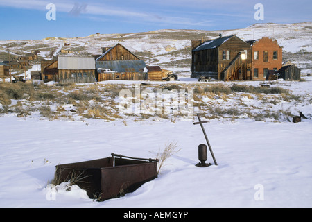 Bodie Ghost Town National Historic Landmark en hiver Banque D'Images