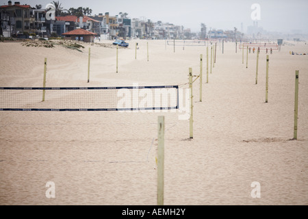 Filet de volley-ball en ligne Manhattan Beach, Los Angeles County, Californie, USA Banque D'Images