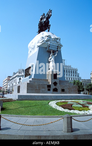 Général José de San Martin Statue, Plaza San Martin, Lima, Pérou Banque D'Images