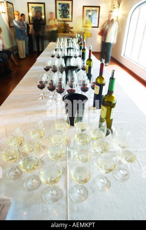 Dégustation de vins. Verres à vin. Salle de dégustation. JM Jose Maria da Fonseca, Azeitao Setubal, Portugal, Banque D'Images
