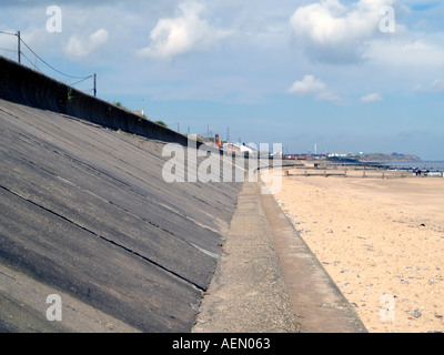 Mur de la mer et de la plage East Anglia norfolk walcott angleterre uk Banque D'Images