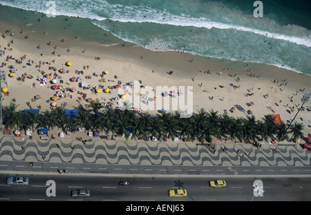 Rio de Janeiro Brésil plage de Copacabana Banque D'Images