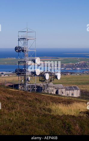 Wideforth dh ST HILL ORKNEY OLA link station relais micro-ondes Télécommunications Télécommunications uk tour de mât Banque D'Images