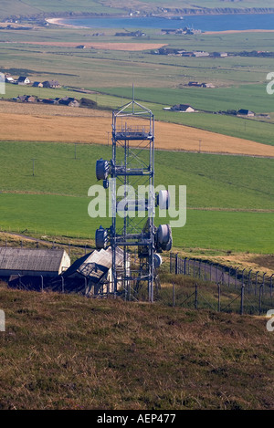 dh Wideforth Hill ST OLA ORKNEY télécommunications Relais de tour à micro-ondes station de liaison antenne mât télécommunications téléphonie numérique télécommunications Banque D'Images