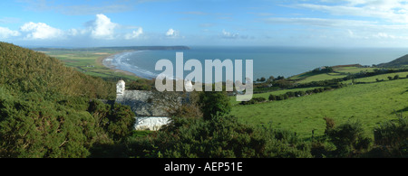 Église Aberdaron yard dans le nord du Pays de Galles U K Europe Péninsule Lleyn Ynys Essence fawr Banque D'Images