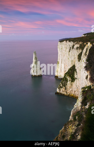 Les Pinnacles près de Old Harry Rocks sur Ballard, Dorset Banque D'Images