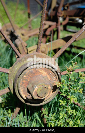 La rouille de l'équipement agricole agricole Union semoir Gressenhall farm Rural Life Museum Norfolk UK Banque D'Images