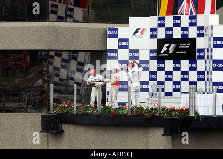 Canada,Montréal,circuit Gilles Villeneuve, Lewis Hamilton remportant sa première course de formule 1, 2007, Parc Jean-drapeau, Île notre-Dame, photo stock Banque D'Images