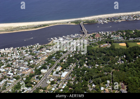 Vue aérienne de la région des hautes terres et de Sandy Hook, New Jersey, États-Unis Banque D'Images