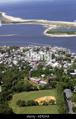 Vue aérienne de la région des hautes terres et de Sandy Hook, New Jersey, États-Unis Banque D'Images