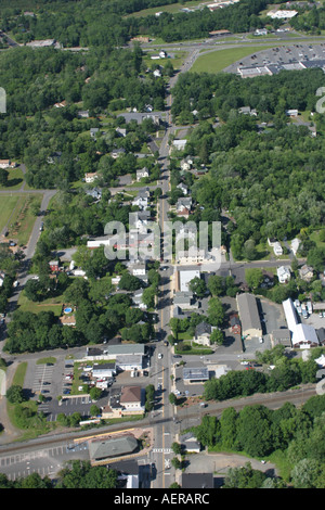Vue aérienne de la rue Main, Whitehouse Station, New Jersey, États-Unis Banque D'Images
