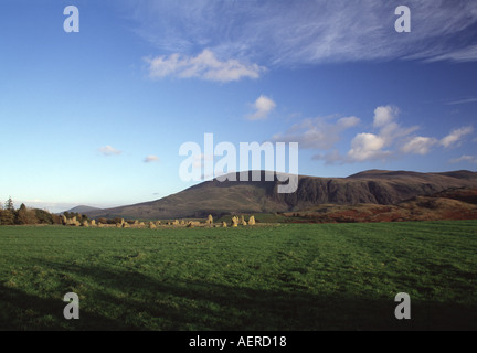Les Menhirs au cercle de pierres de Castlerigg dans le Lake District Banque D'Images