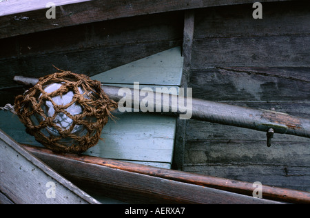 Plus de détails sur l'ancien bateau à rames Banque D'Images