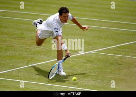 Tim Henman dans son dernier match de tennis de Wimbledon 2007 Banque D'Images