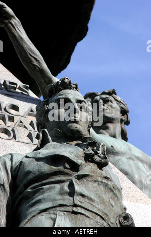 Vieille Ville , Plaza Bolivar Panama à Simon Bolivar memorial statue en bronze Banque D'Images