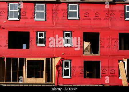 Bâtiment en bois en construction à Bushmills, comté d'Antrim, en Irlande du Nord Banque D'Images
